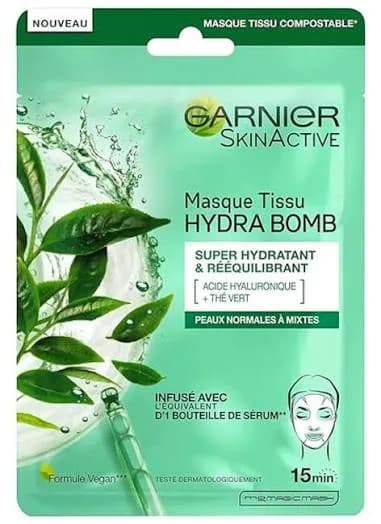 Garnier Skin Active  Masque Tissu Hydra Bomb Thé Vert