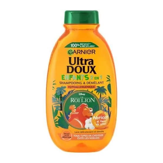 Garnier Ultra Doux Shampooing Enfant 2-en-1 Abricot et Fleur de Coton Disney 300 ml