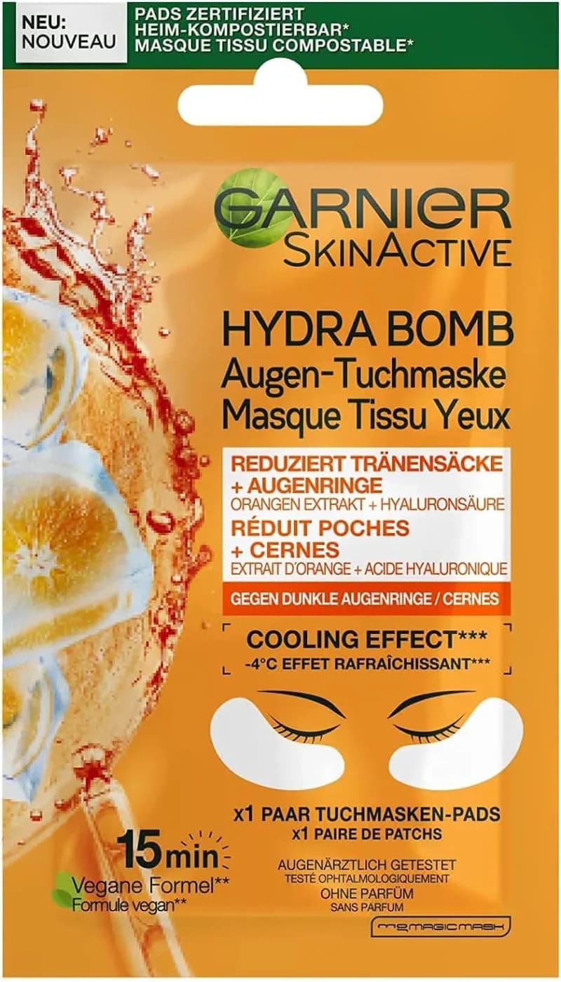 Garnier Skin Active Masque Tissu Yeux Anti-Fatigue Énergisant