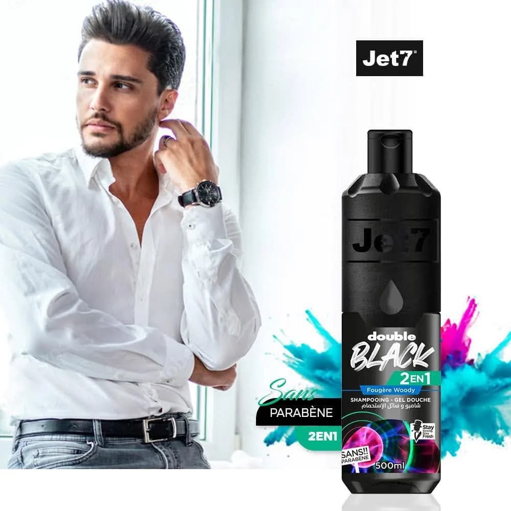 JET 7 Gel Douche Black 2 en 1 500 ml