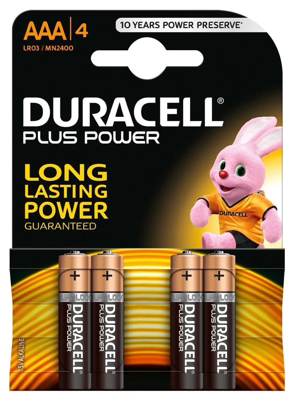 Duracell Plus AAA LR03 Pack de 4 Piles Alcalines 1.5V