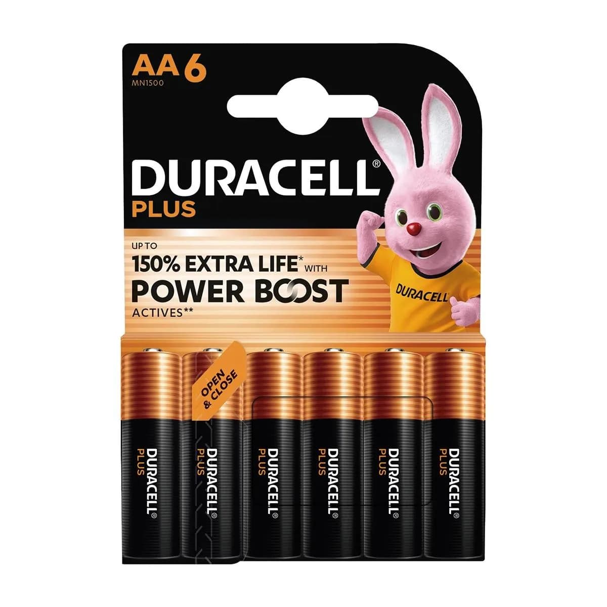 DURACELL Plus Power AA Pack de 6 piles alcalines 1,5 V