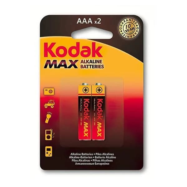 KODAK Max Alkaline AAA B2 Pack de 2 piles alcalines 1,5 V