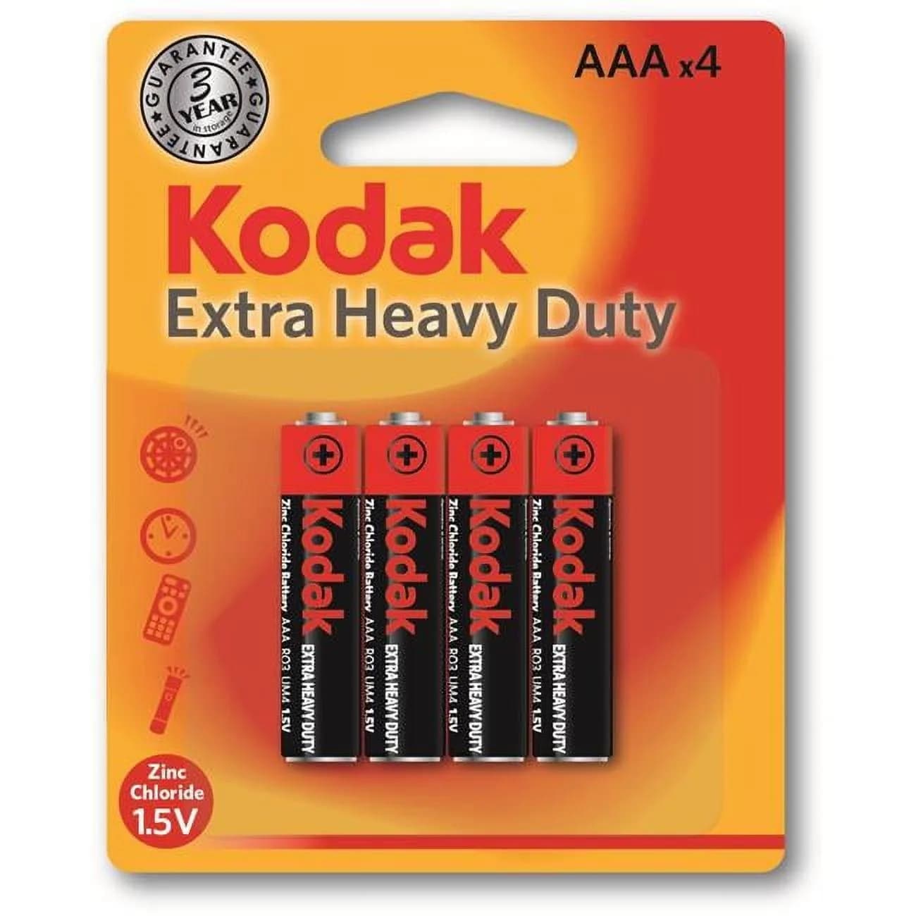 KODAK Extra Heavy Duty AAA B4 Pack de 4 piles 1,5 V