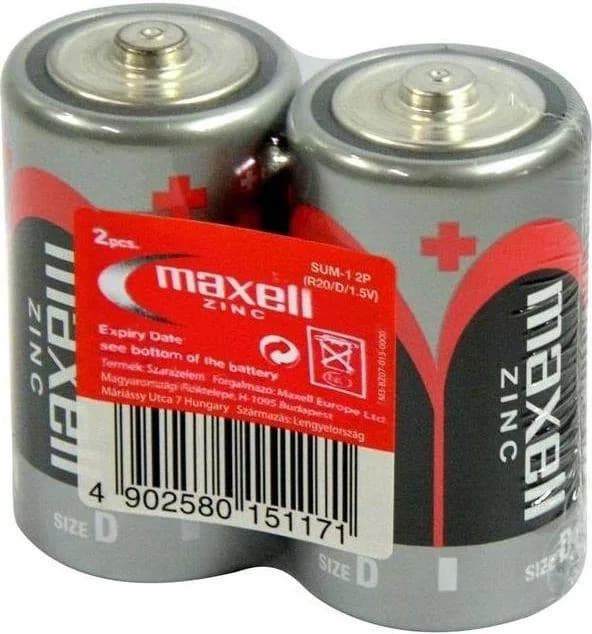 MAXELL R20 SW Pack de 2 piles salines 1,5 V