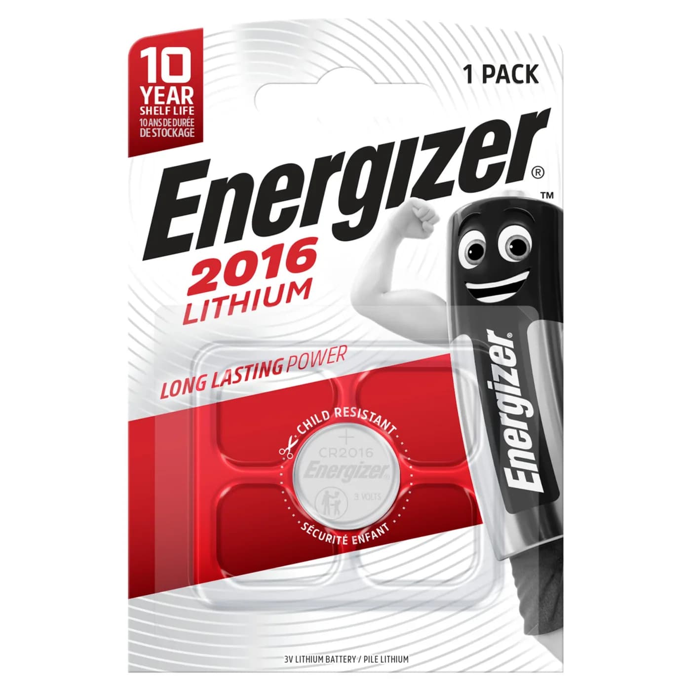ENERGIZER CR2016 Pile bouton lithium 3 V