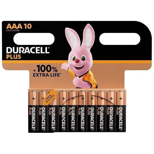 DURACELL Plus Power AAA 1,5 V – Pack de 10 piles