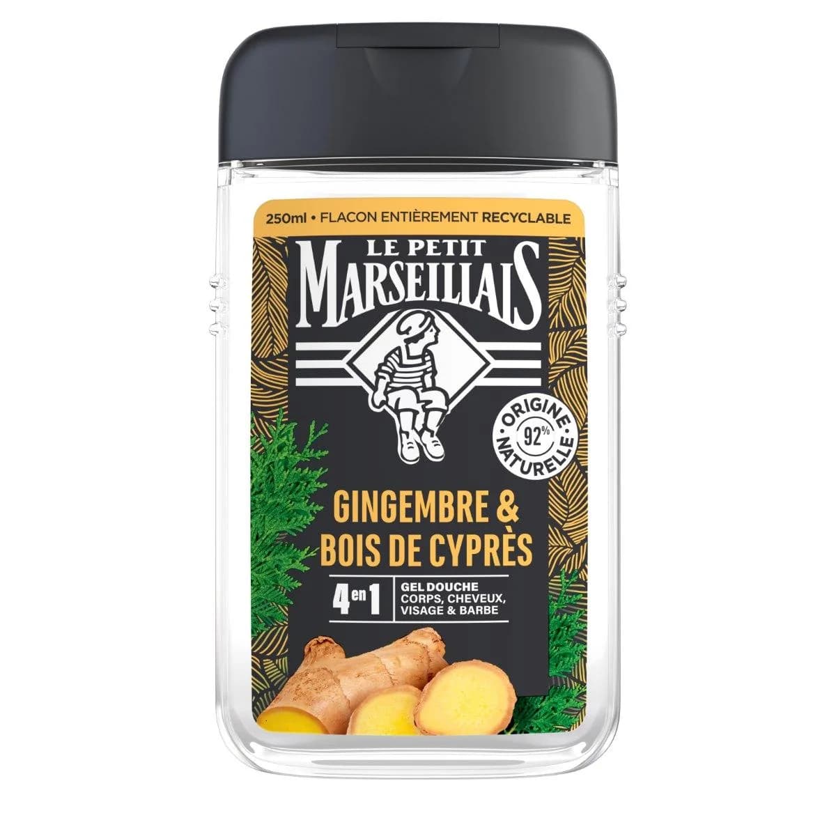 LE PETIT MARSEILLAIS Gel Douche 4 en 1 Gingembre & Bois de Cyprès 250 ml