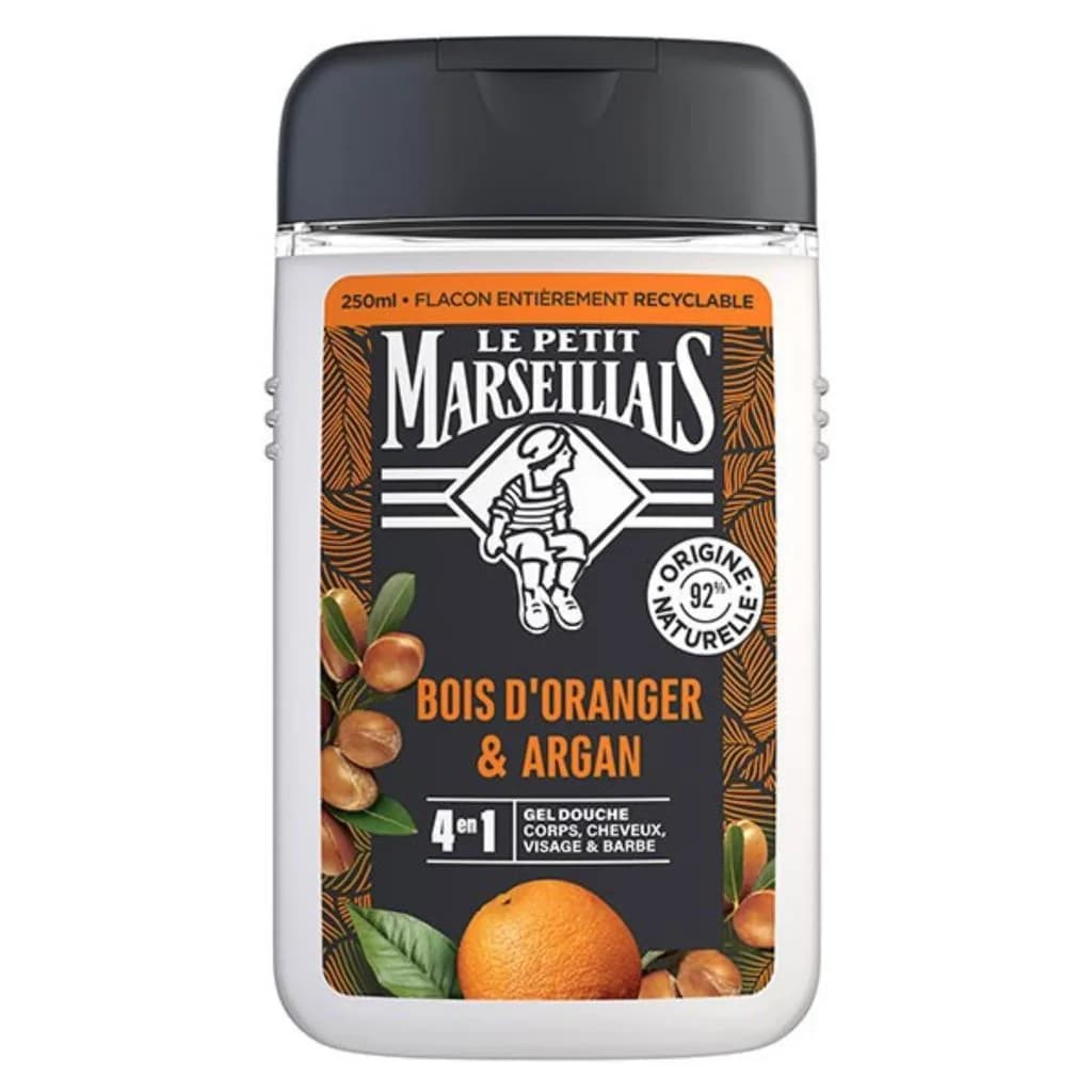 LE PETIT MARSEILLAIS Gel Douche 4 en 1 Bois d’Oranger & Argan 250 ml