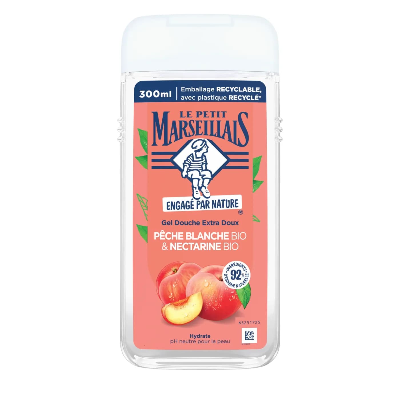 LE PETIT MARSEILLAIS Gel Douche Pêche Blanche & Nectar 250 ml